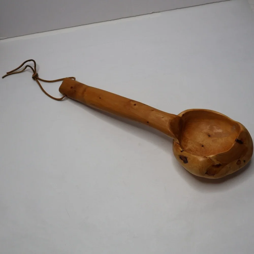 Handcrafted Rustic Large Burl Wood Ladle Scoop Wall Hanging‎ 15.5